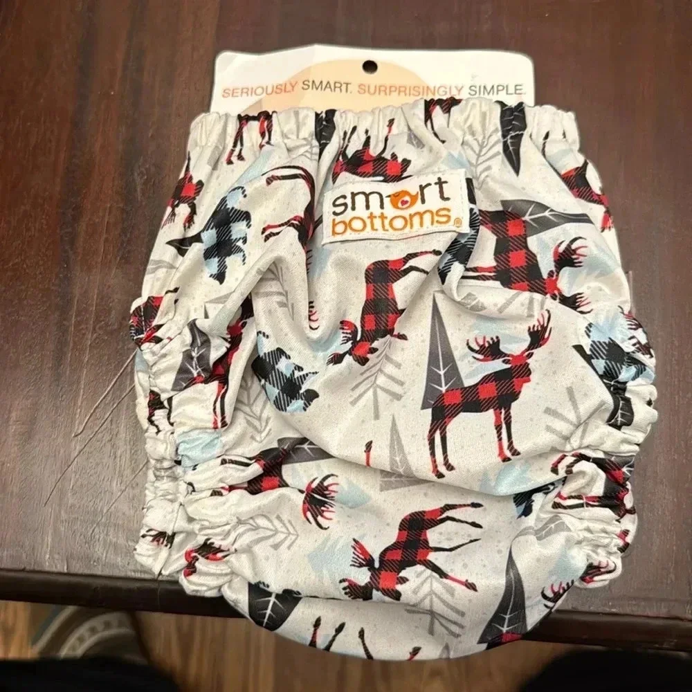 NWT Smartbottoms reindeer diaper cover OS (10-35lbs)